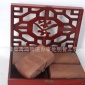 创意茶叶包装礼盒 实木镂空茶叶木盒套装 红色烤漆白茶包装盒